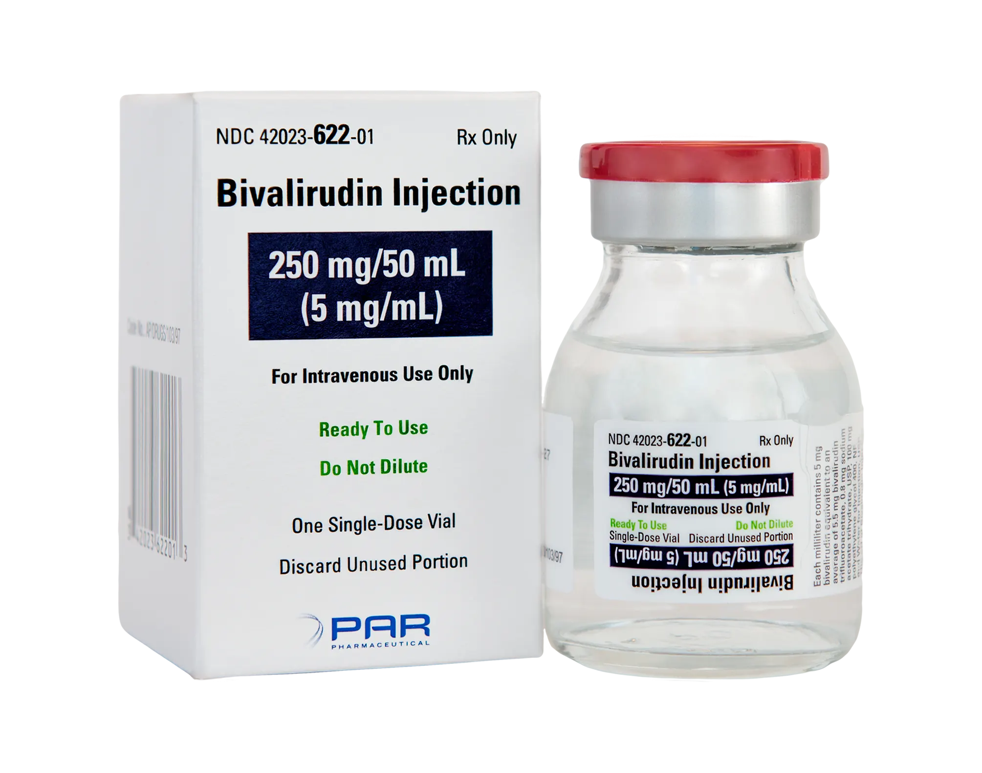 Bivalirudin injection ready-to-use bottles