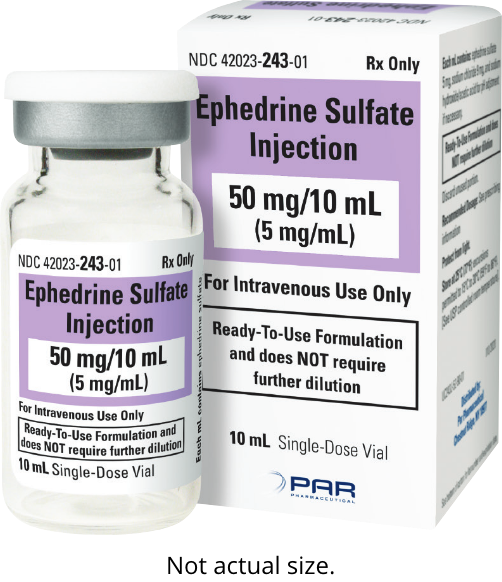 Ephedrine sulfate injection premixed vials