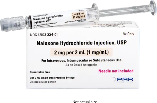 Naloxone Hydrochloride Injection carton and prefilled syringe